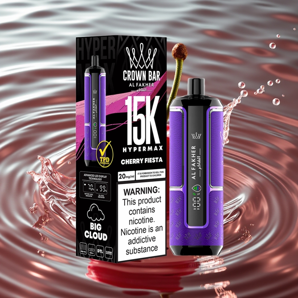 Al Fakher Crown Bar 22ml 15K DTL Disposable Vape Kit Cherry Fiesta