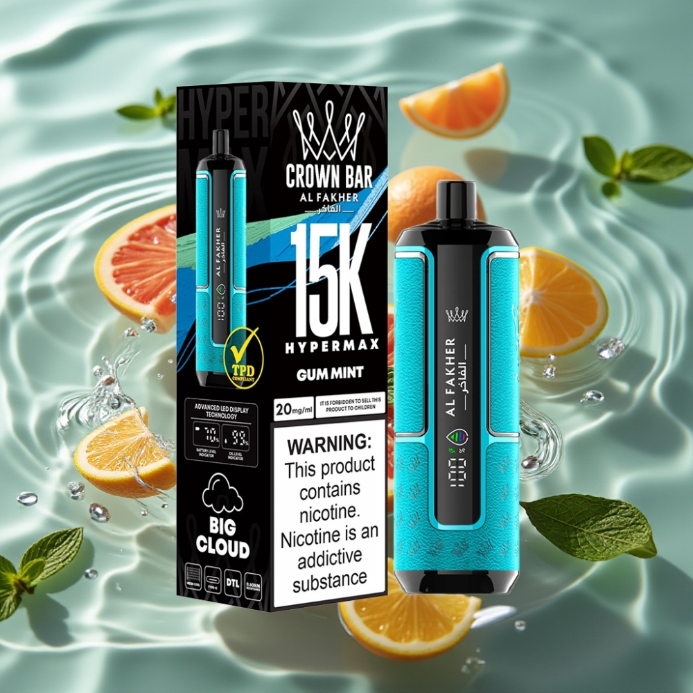 Al Fakher Crown Bar 22ml 15K DTL Disposable Vape Kit Gum Mint