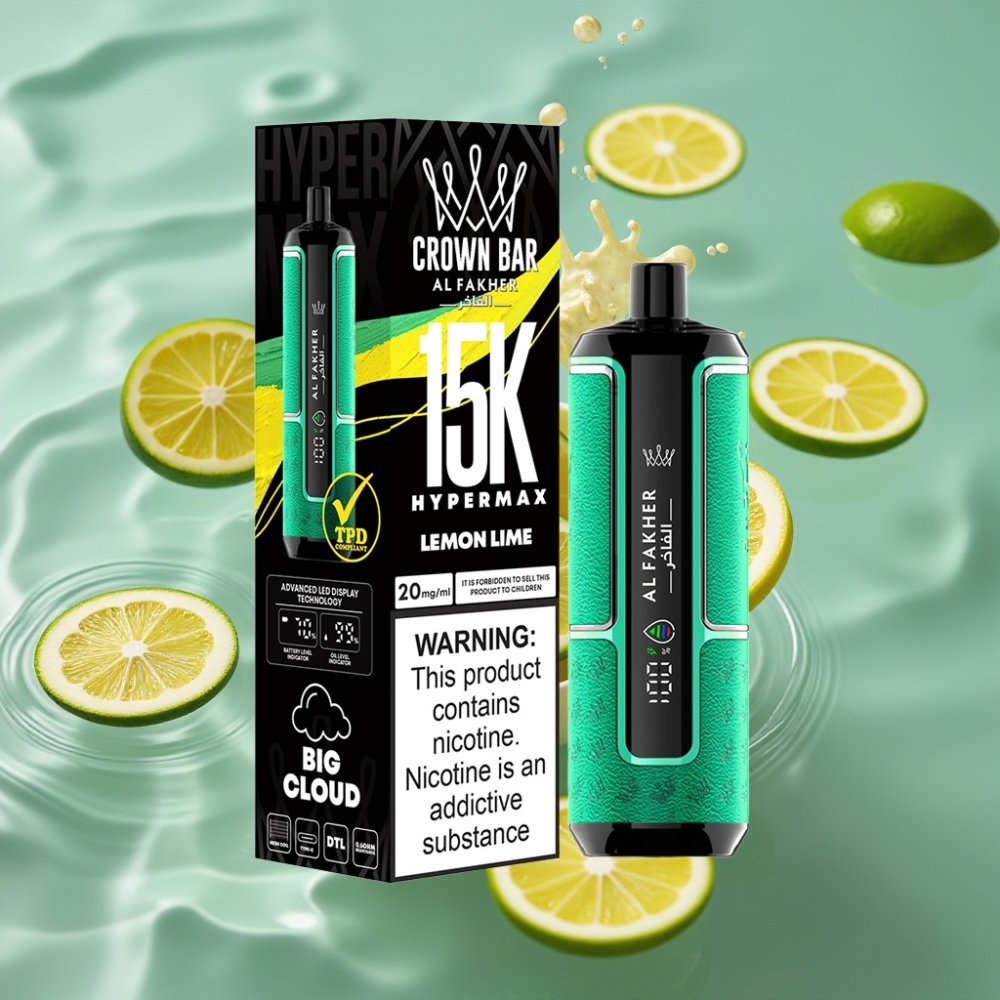 Al Fakher Crown Bar 22ml 15K DTL Disposable Vape Kit Lemon Lime