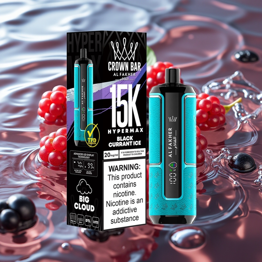 Al Fakher Crown Bar 22ml 15K Hypermax Disposable Vape Kit Blackcurrant Ice