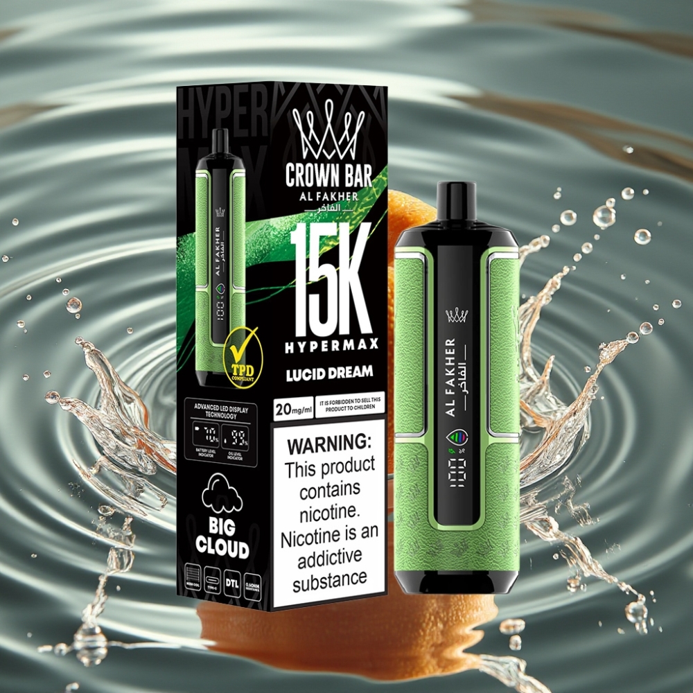 Al Fakher Crown Bar 22ml 15K Hypermax Disposable Vape Kit Lucid Dream