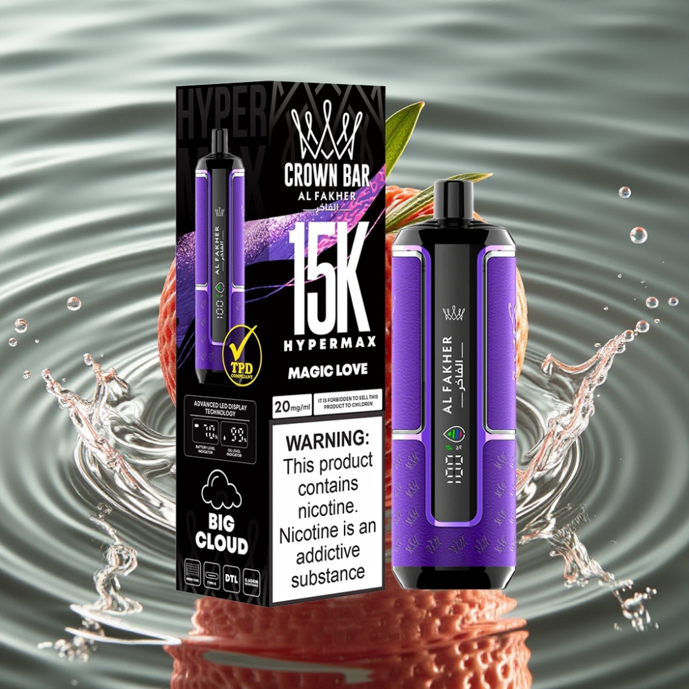 Al Fakher Crown Bar 22ml 15K Hypermax Disposable Vape Kit Magic Love