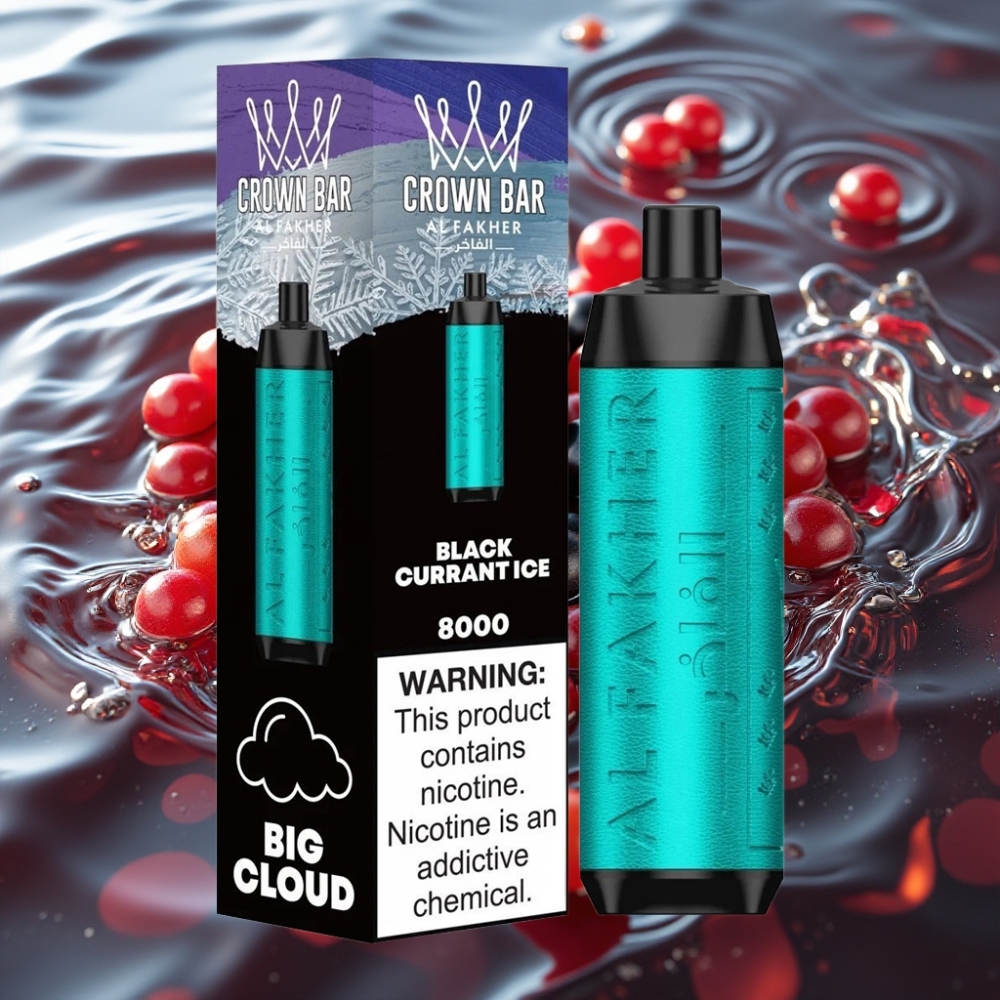 Al Fakher Crown Bar 8000 Crystal 18ml Disposable Vape Black Currant Ice