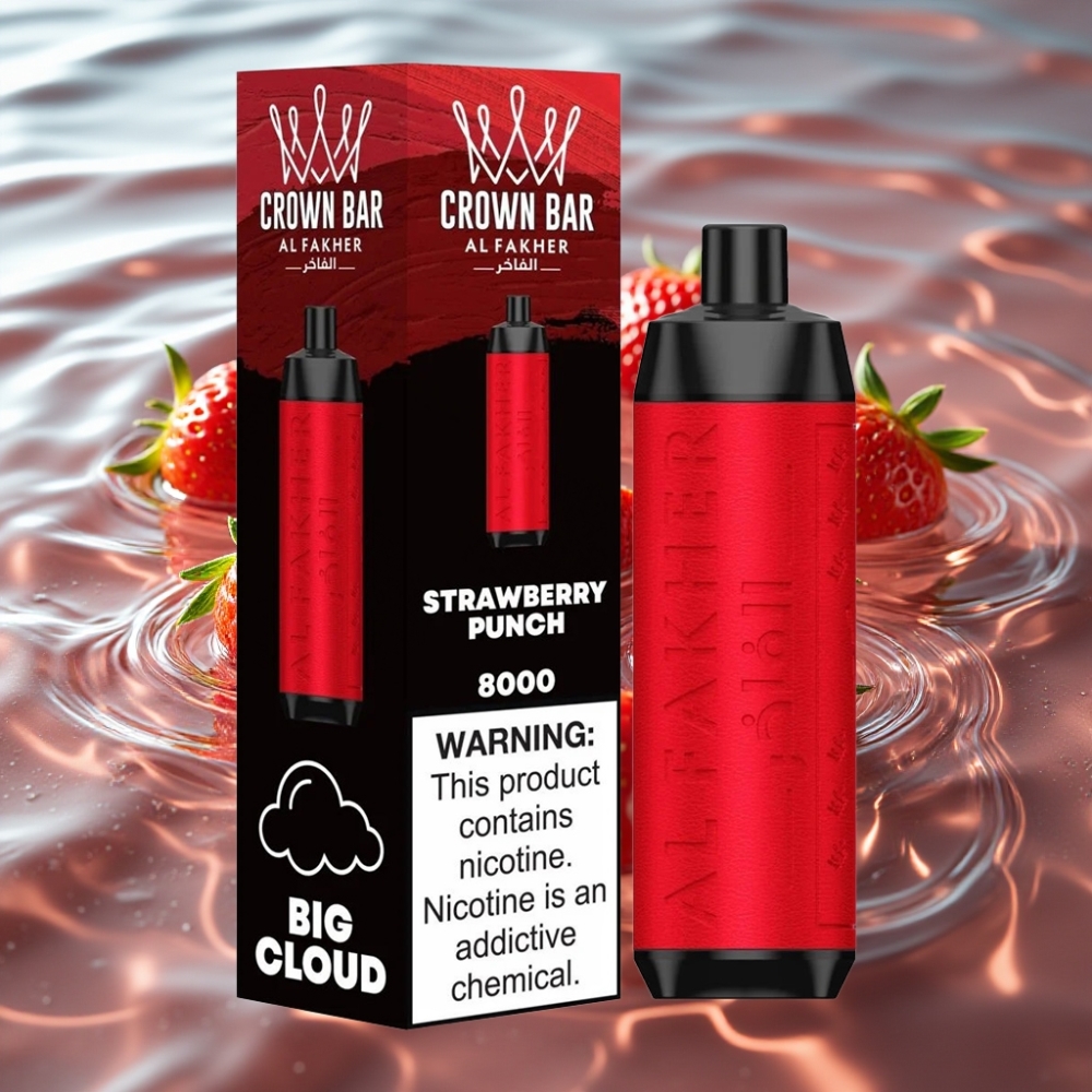 Al Fakher Crown Bar 8000 Crystal 18ml Disposable Vape Strawberry Punch