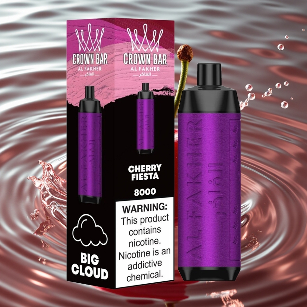 Al Fakher Crown Bar 8000 Puffs 18ml Crystal Disposable Vape Cherry Fiesta