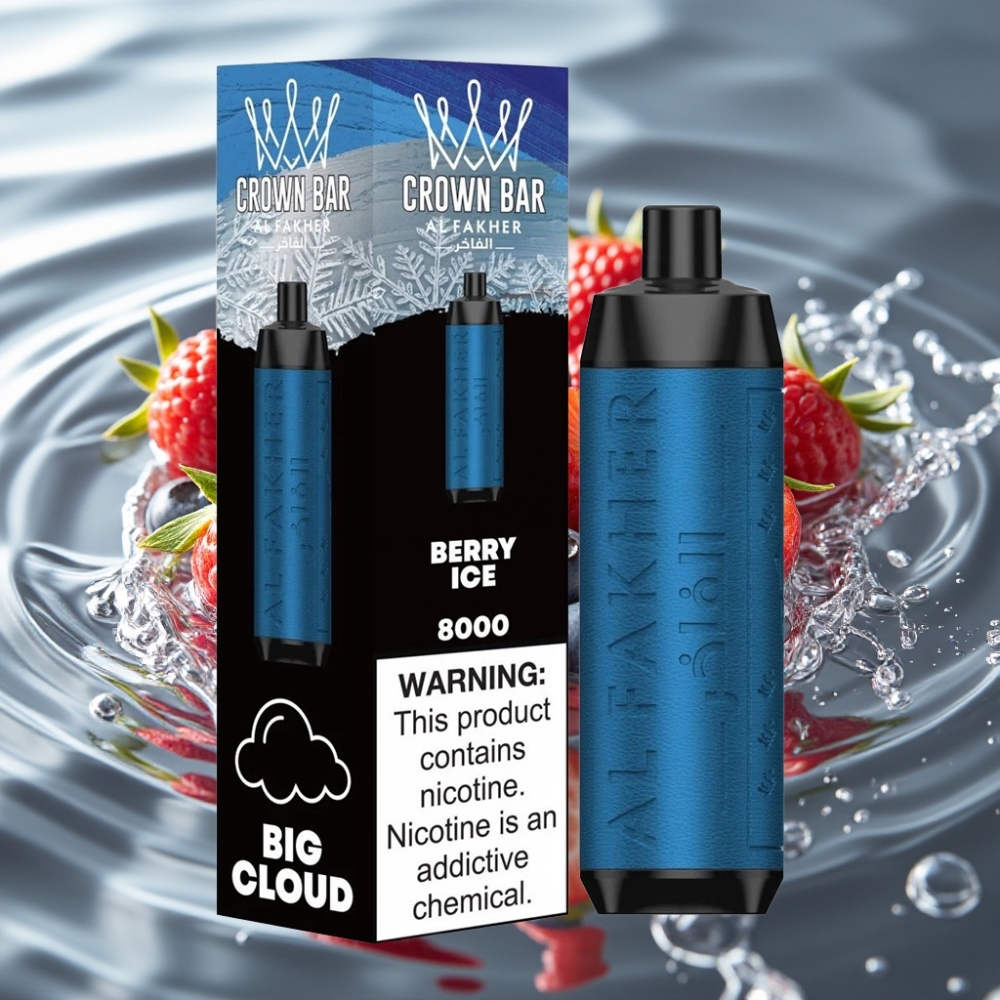 Al Fakher Crown Bar 8000 Puffs 18ml Disposable Vape Berry Ice