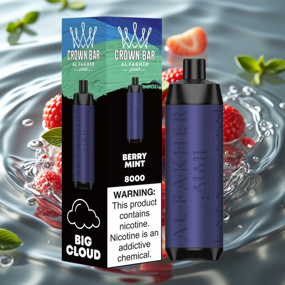 Al Fakher Crown Bar 8000 Puffs 18ml Disposable Vape Berry Mint
