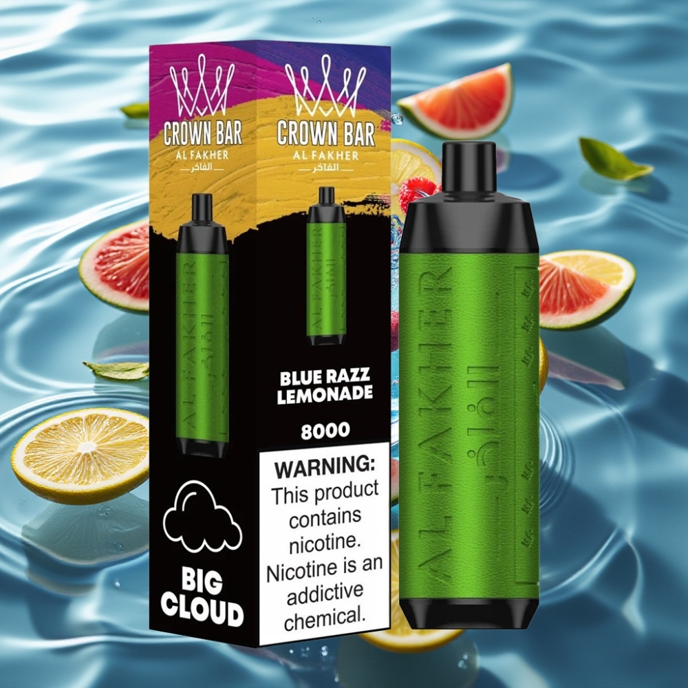 Al Fakher Crown Bar 8000 Puffs 18ml Disposable Vape Blue Razz Lemonade