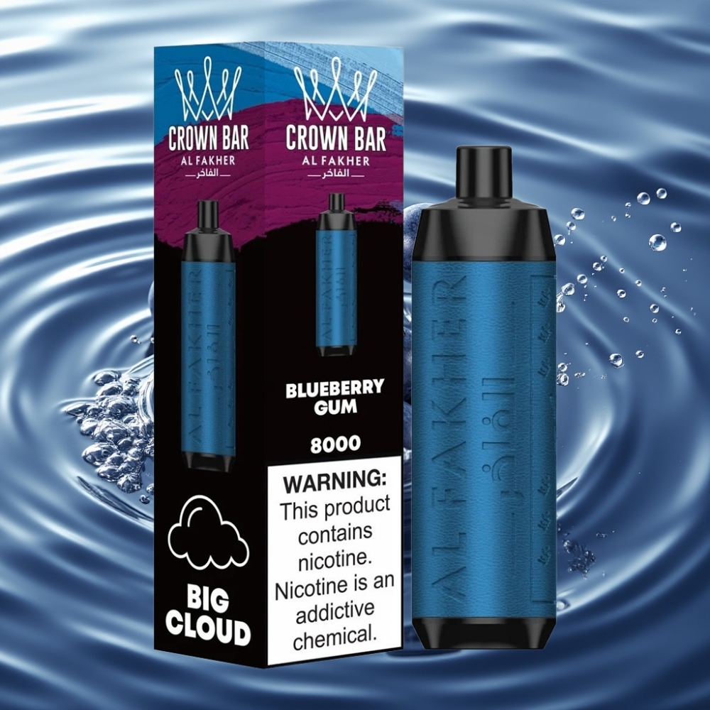 Al Fakher Crown Bar 8000 Puffs 18ml Disposable Vape Blueberry Gum