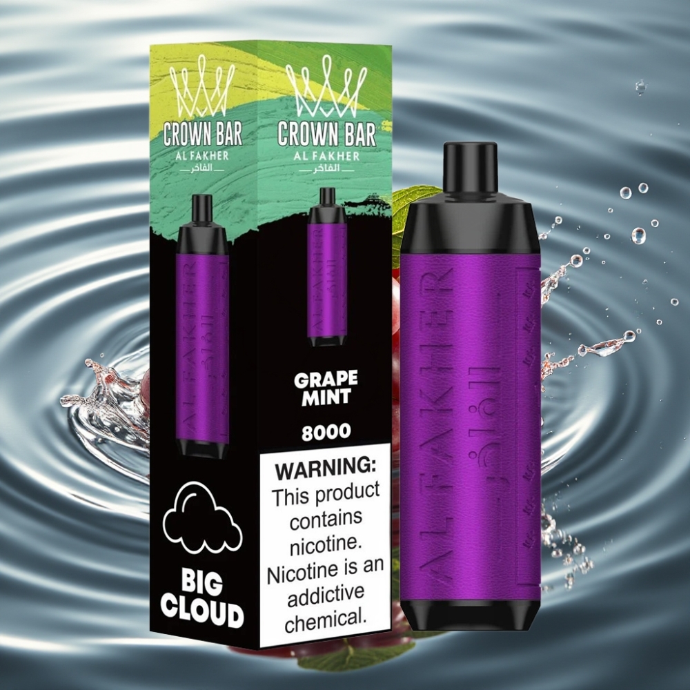 Al Fakher Crown Bar 8000 Puffs 18ml Disposable Vape Grape Mint
