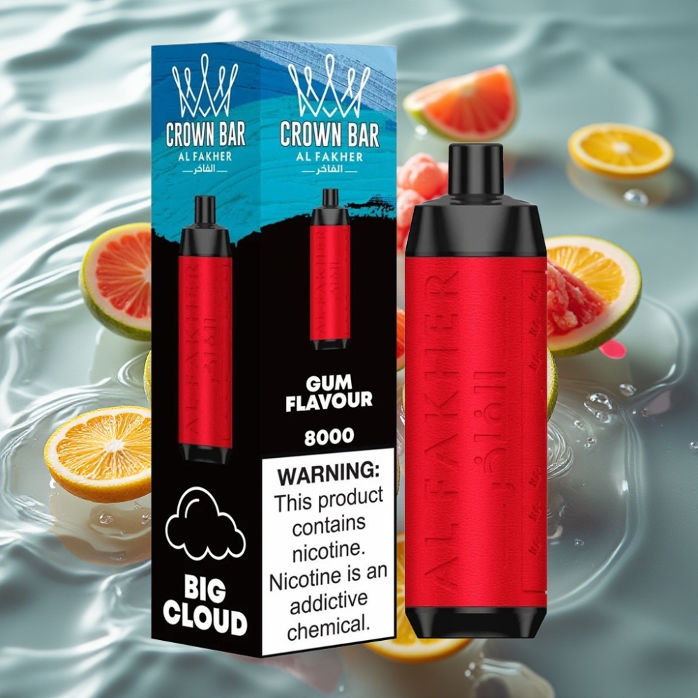 Al Fakher Crown Bar 8000 Puffs 18ml Disposable Vape Gum Flavour