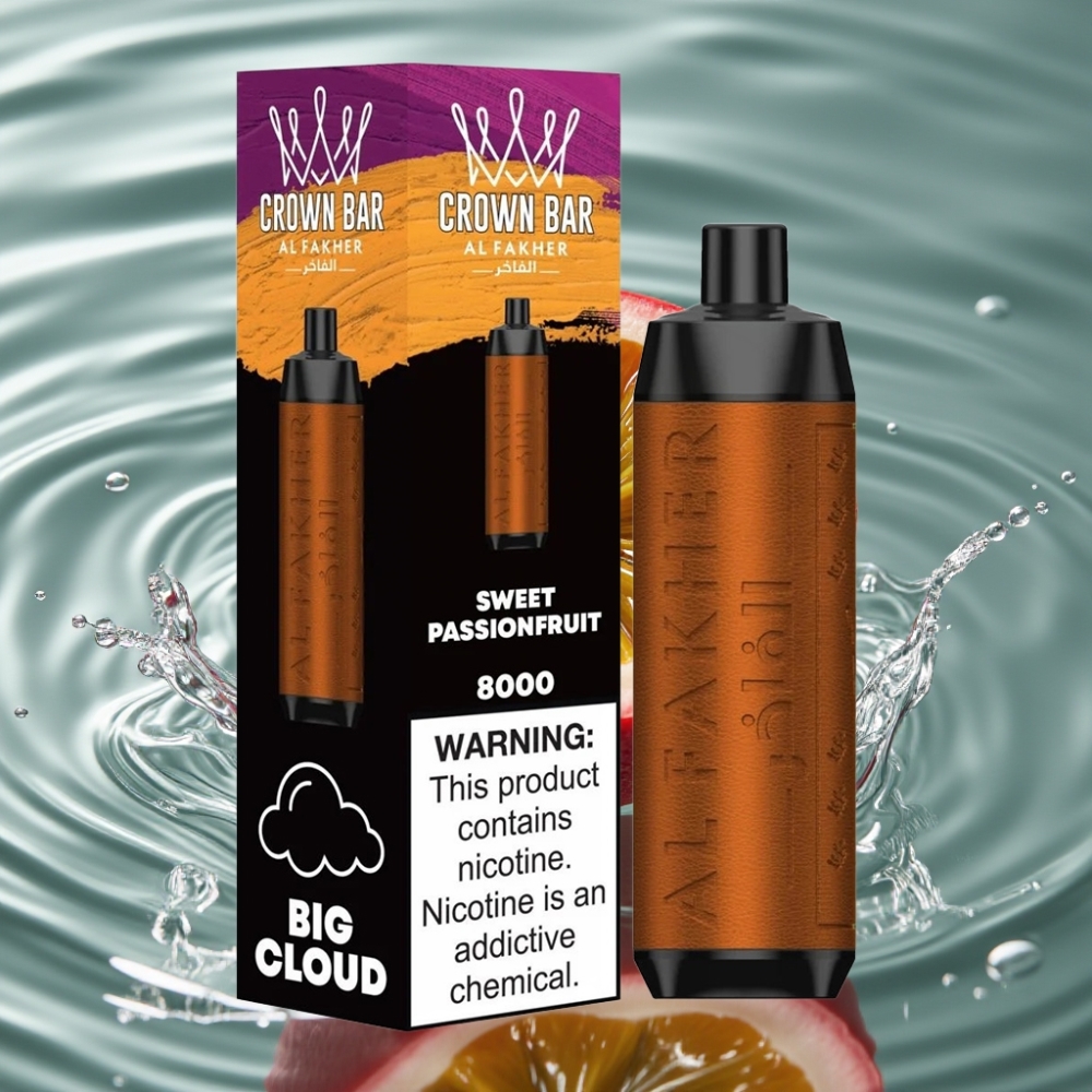 Al Fakher Crown Bar 8000 Puffs 18ml Disposable Vape Sweet Passionfruit