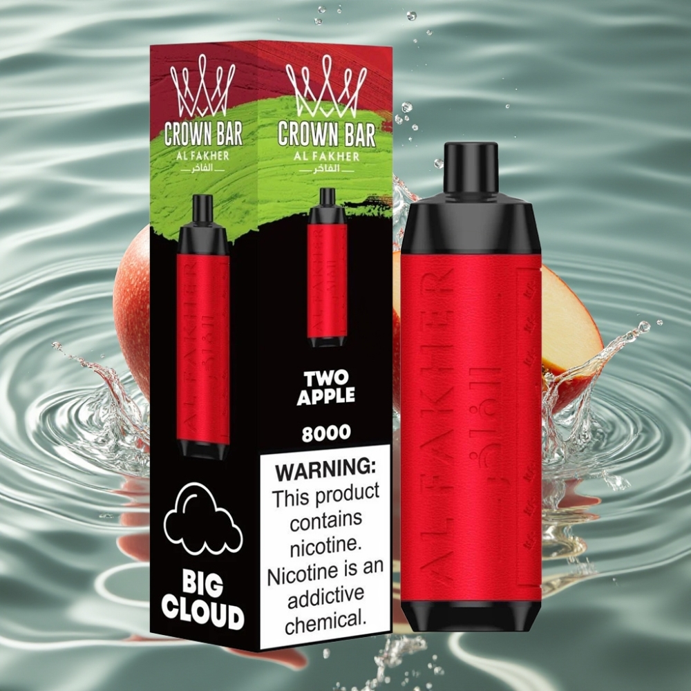 Al Fakher Crown Bar 8000 Puffs 18ml Disposable Vape Two Apple