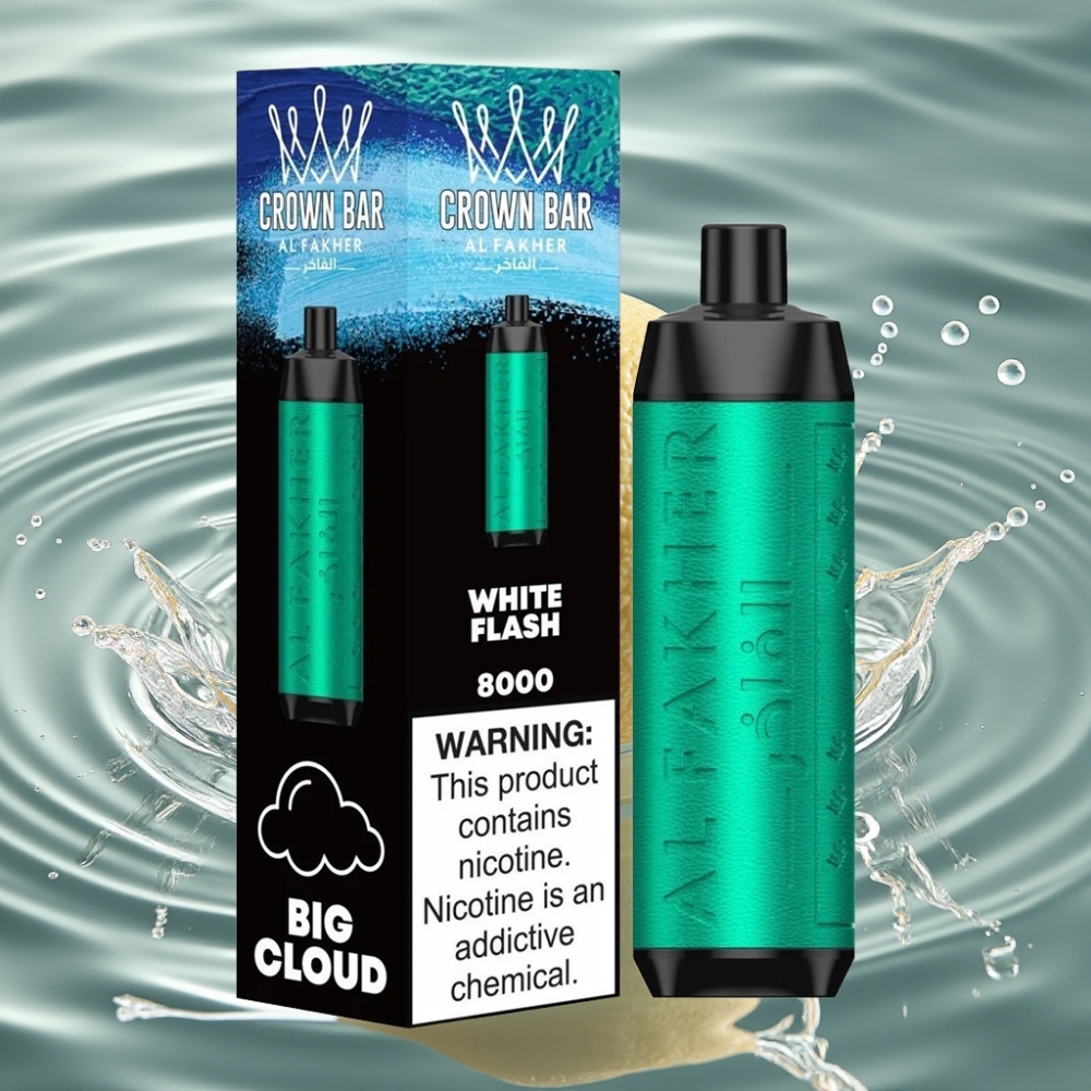 Al Fakher Crown Bar 8000 Puffs 18ml Disposable Vape White Flash