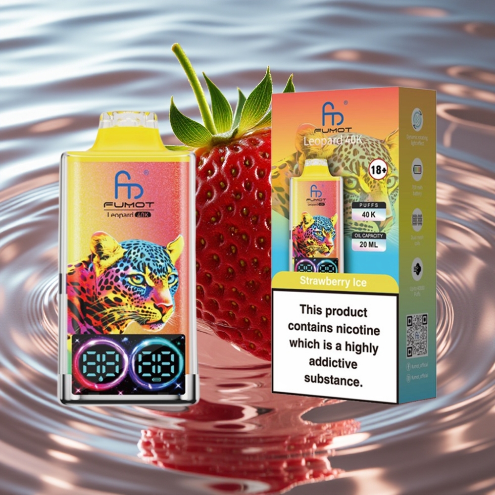 Fumot Leopard 40K Puffs 700mAh Dual Mesh Disposable Vape Strawberry Ice