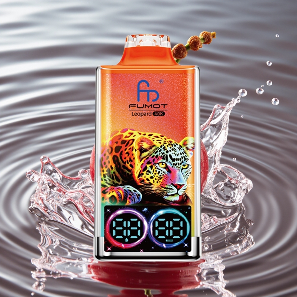 Fumot Leopard 40K Puffs Disposable Vape with Dual Mesh & Digital Tube Display Cherry Ice