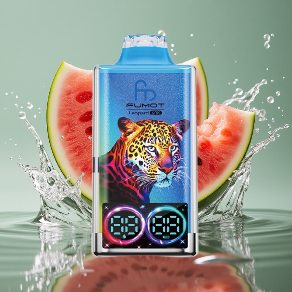 Fumot Leopard 40K Puffs Disposable Vape with Dual Mesh & Digital Tube Display Watermelon Bubblegum