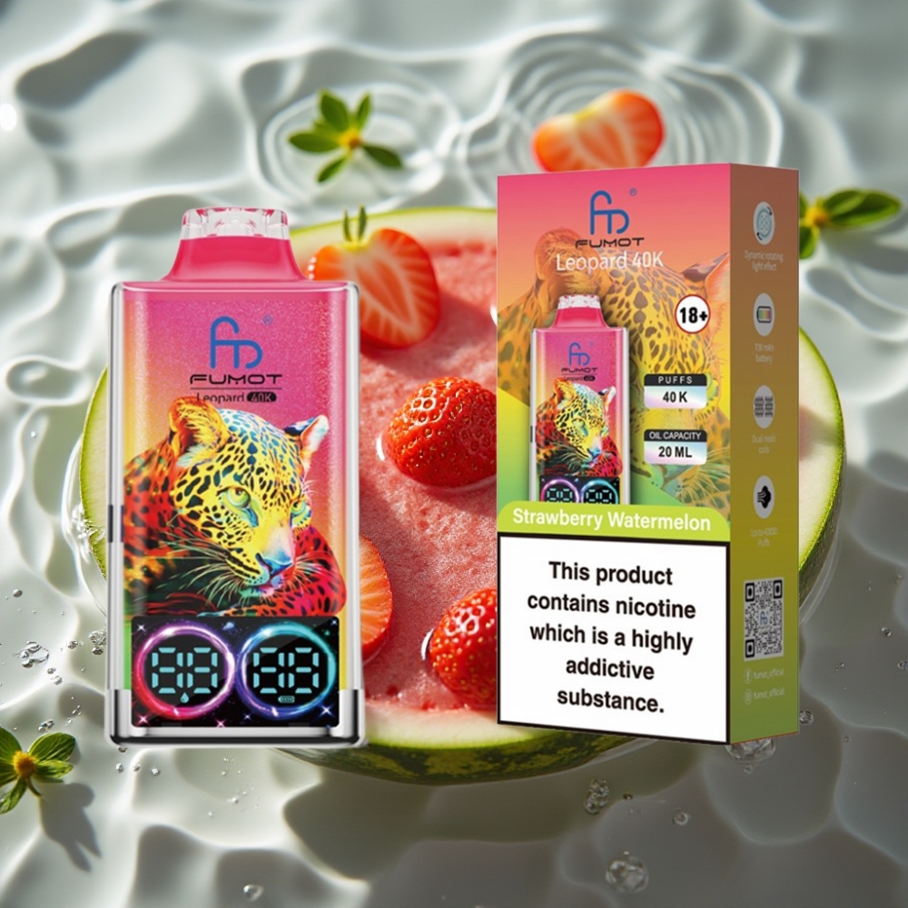 Fumot Leopard 40K Puffs Dual Mesh 700mAh Disposable Vape Strawberry Watermelon