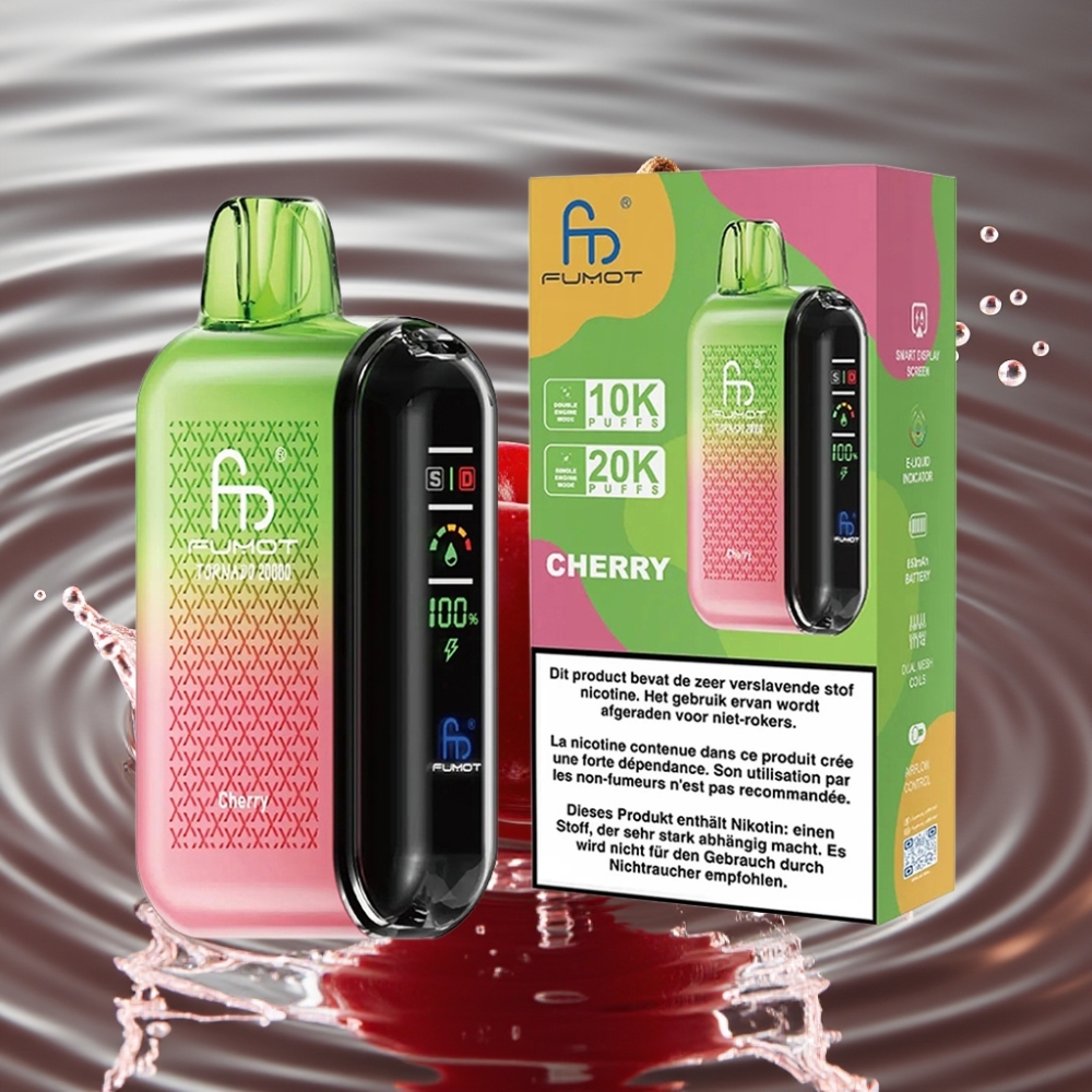 Fumot Tornado 20000 Puffs Dual Mesh Coil Smart Display Cherry