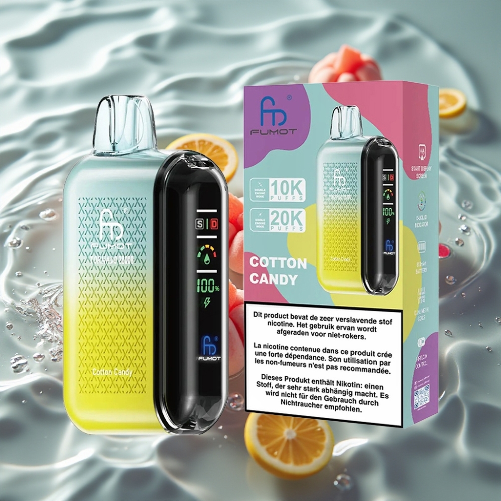 Fumot Tornado 20000 Puffs Dual Mesh Coil Smart Display Cotton Candy