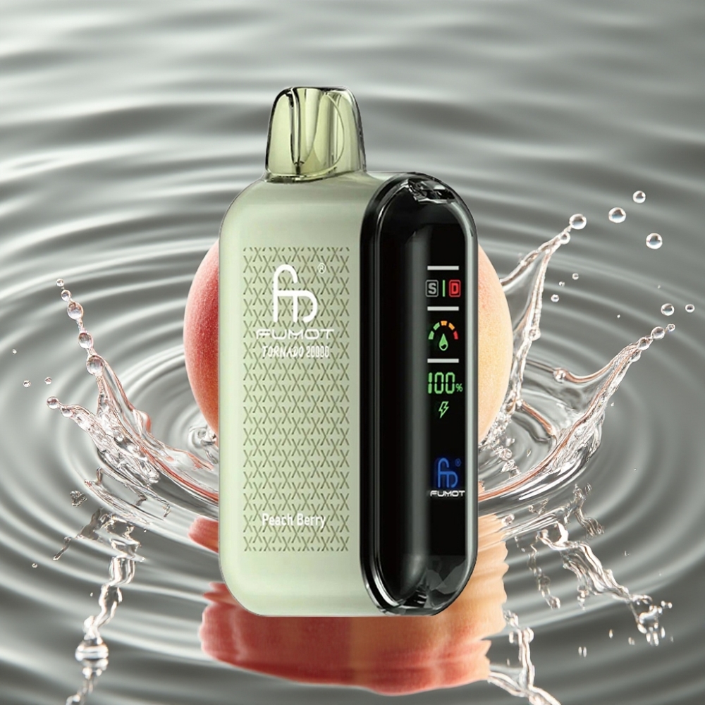 Fumot Tornado 20000 Puffs Dual Mesh Coil Smart Display Peach Berry