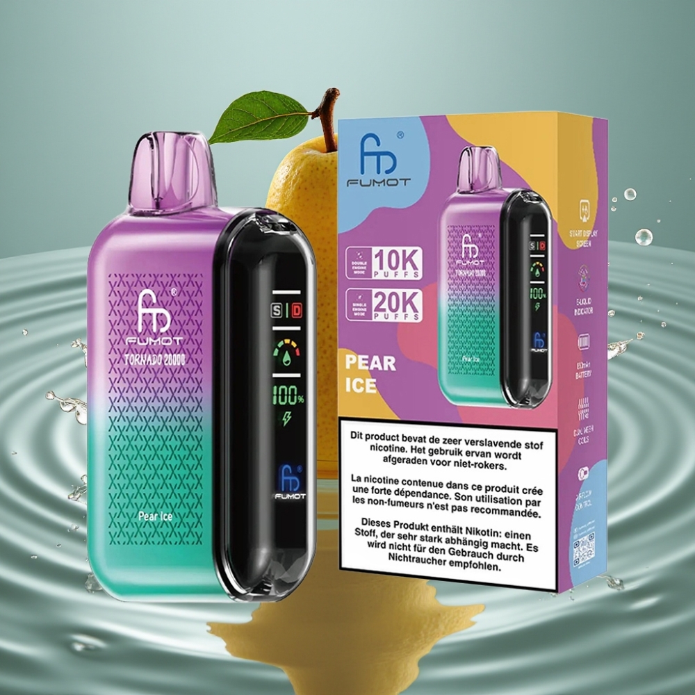 Fumot Tornado 20000 Puffs Dual Mesh Coil Smart Display Pear Ice