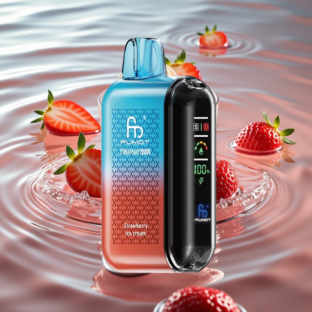Fumot Tornado 20000 Puffs Dual Mesh Coil Smart Display Strawberry Ice Cream