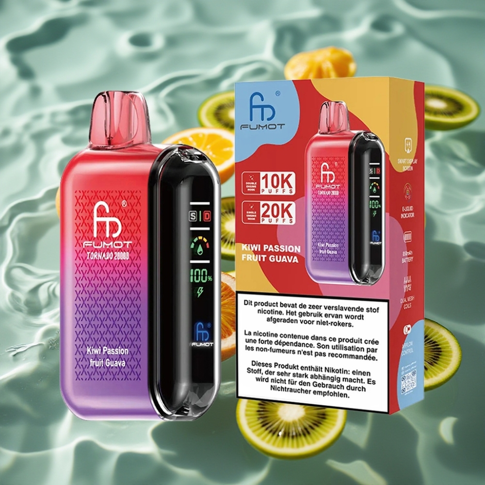Fumot Tornado Dual Mesh 20000 Puffs 20ml Kiwi Passion Fruit Guava