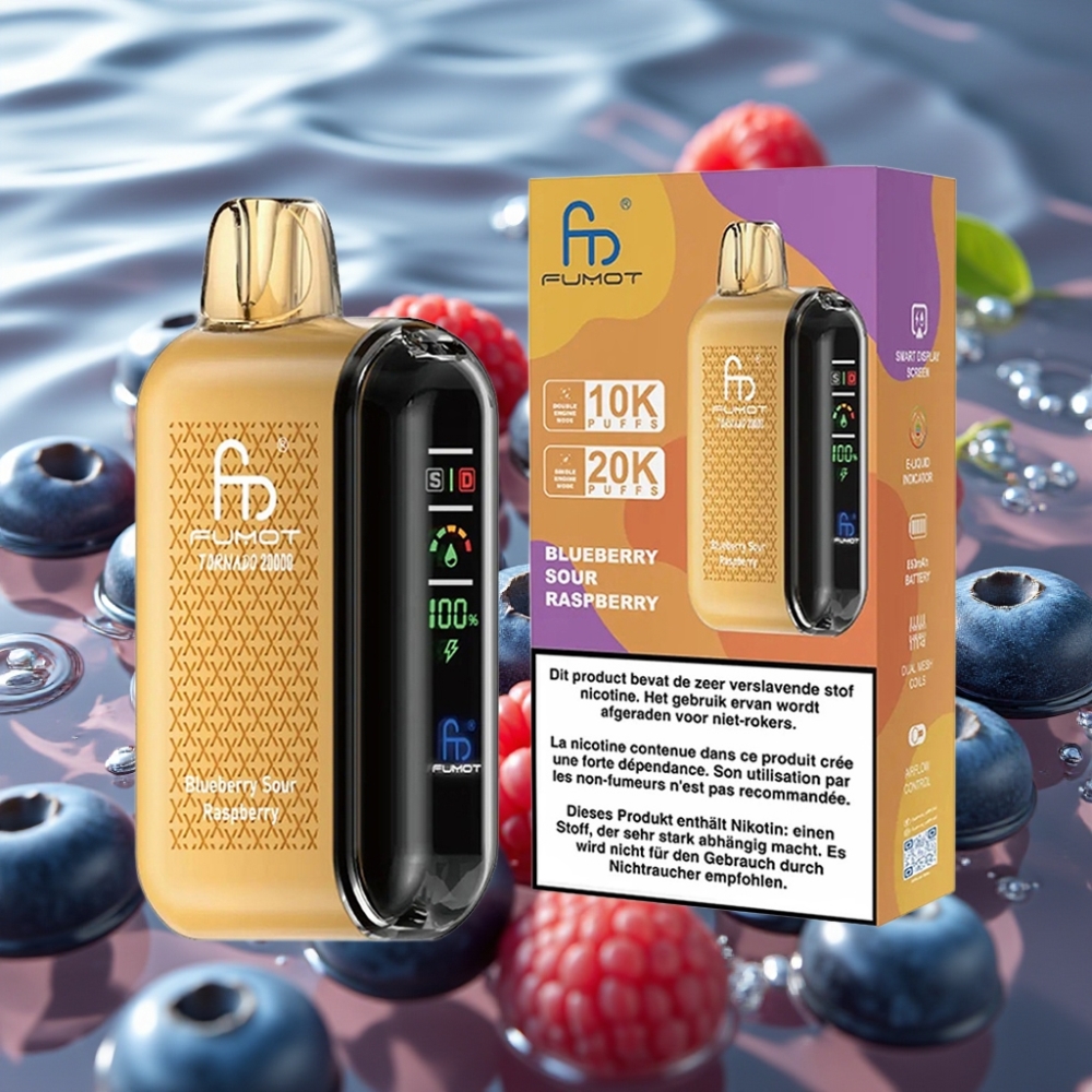 Fumot Tornado Dual Mesh Coil 20000 Puffs Blueberry Sour Raspberry