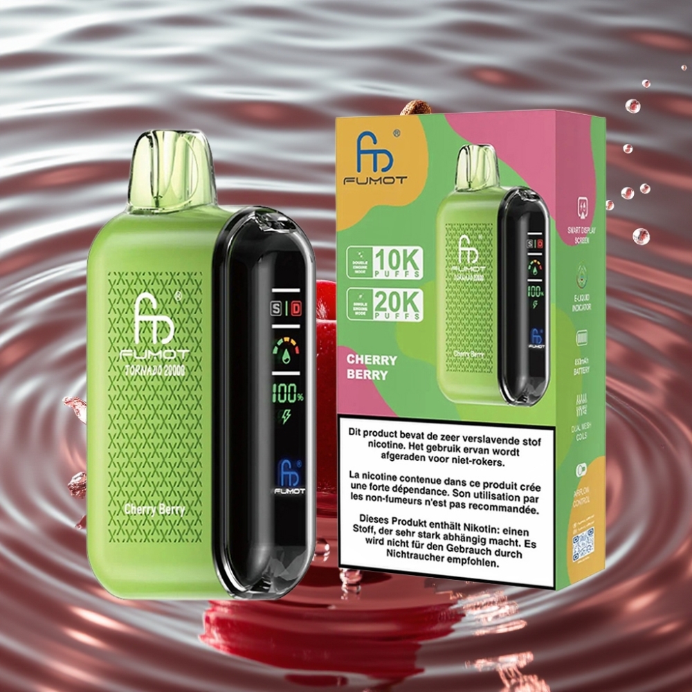 Fumot Tornado Dual Mesh Coil 20000 Puffs Smart Display Cherry Berry