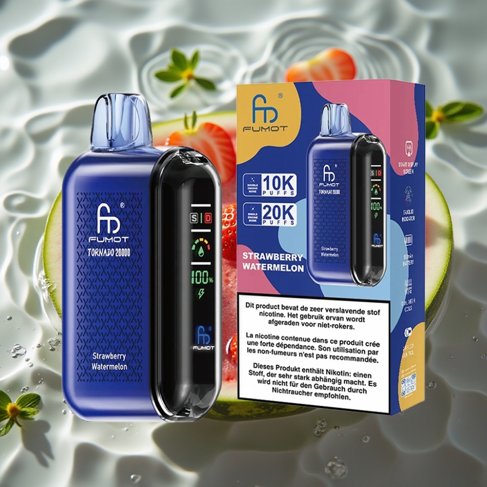 Fumot Tornado Dual Mesh Coil 20000 Puffs Smart Display Strawberry Watermelon
