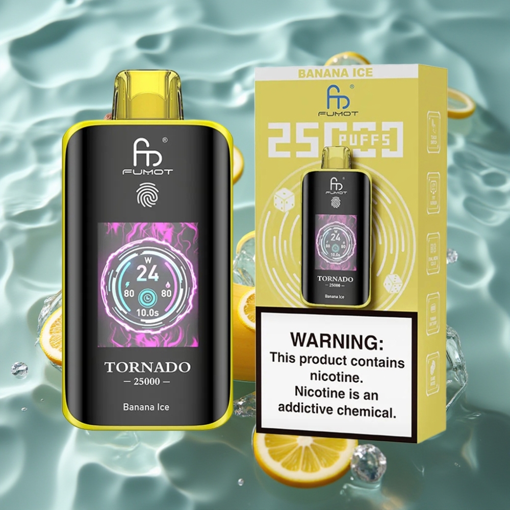 Fumot Tornado HD Screen 25000 Puffs 20ml Banana Ice