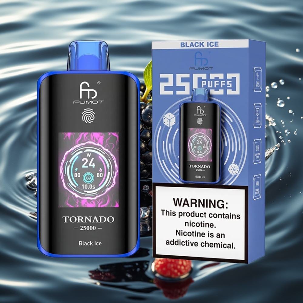 Fumot Tornado HD Screen 25000 Puffs 20ml Black Ice