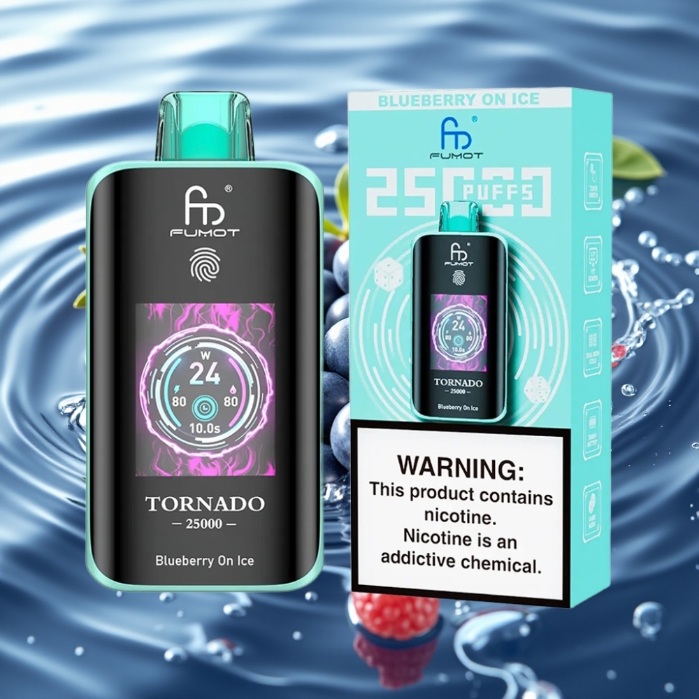 Fumot Tornado HD Screen 25000 Puffs 20ml Blueberry On Ice
