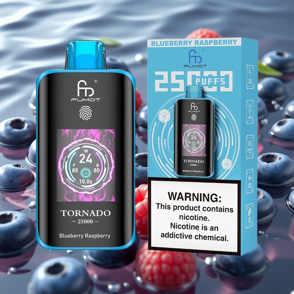 Fumot Tornado HD Screen 25000 Puffs 20ml Blueberry Raspberry