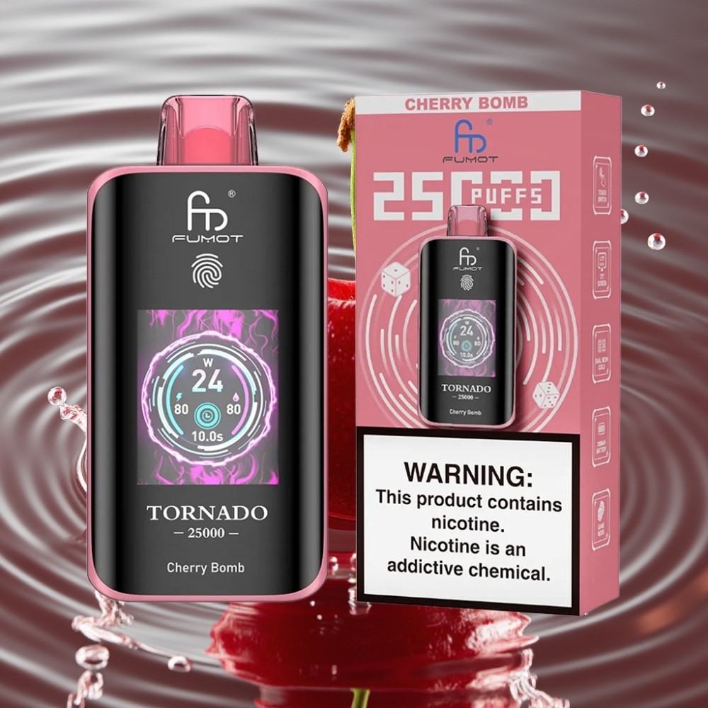 Fumot Tornado HD Screen 25000 Puffs 20ml Cherry Bomb