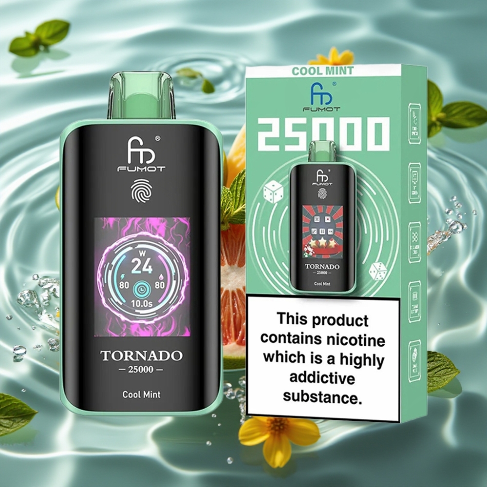 Fumot Tornado HD Screen 25000 Puffs 20ml Cool Mint