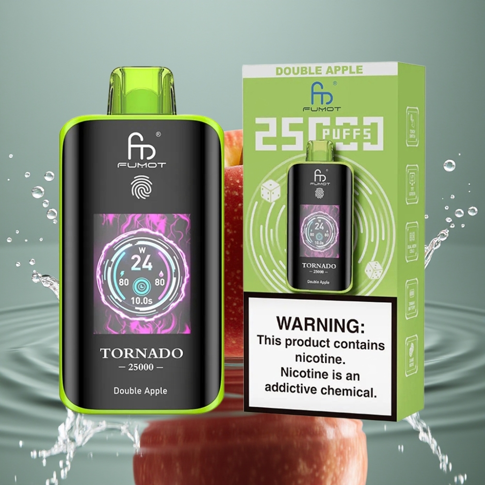 Fumot Tornado HD Screen 25000 Puffs 20ml Double Apple