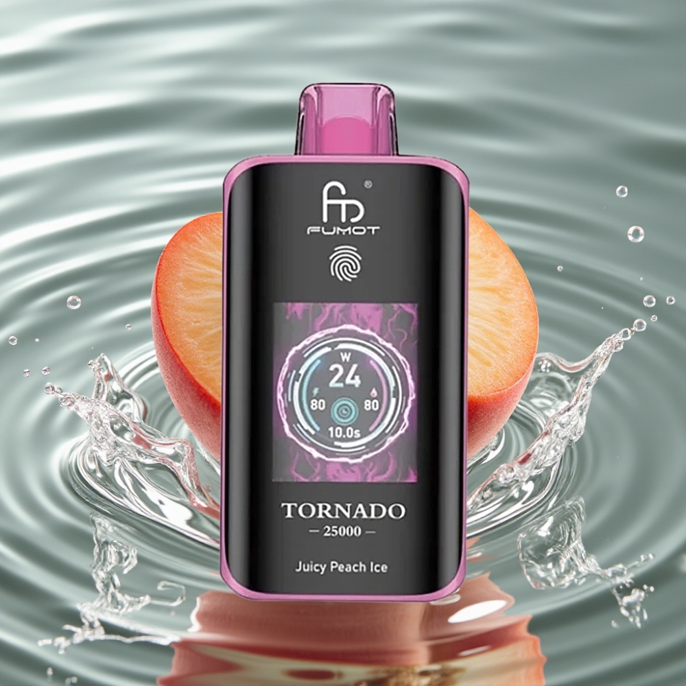 Fumot Tornado HD Screen 25000 Puffs 20ml Juicy Peach Ice