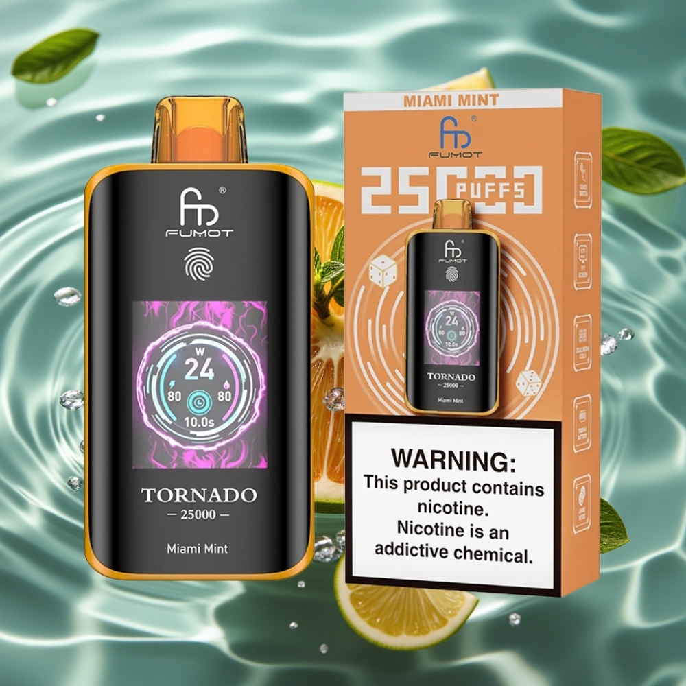 Fumot Tornado HD Screen 25000 Puffs 20ml Miami Mint