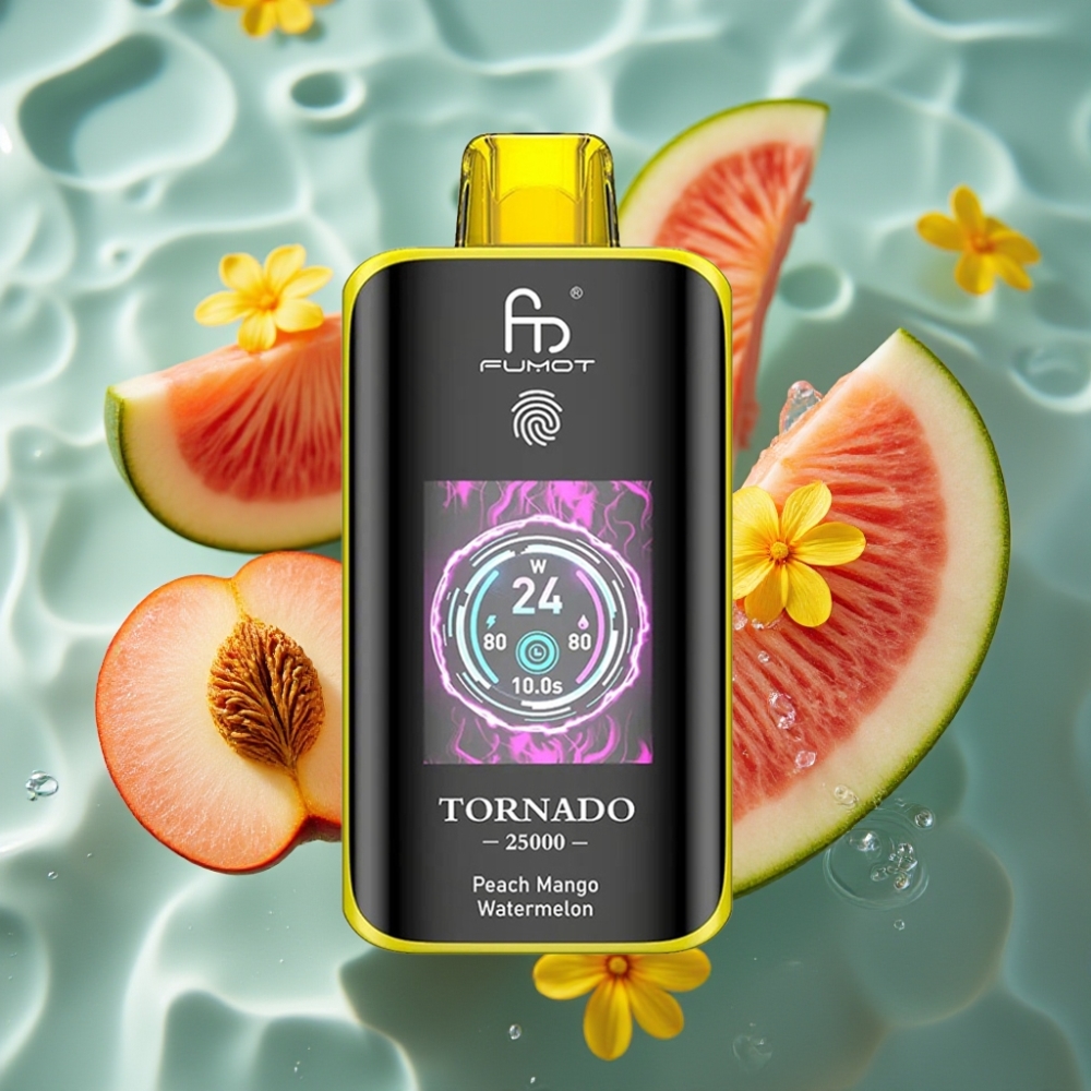 Fumot Tornado HD Screen 25000 Puffs 20ml Peach Mango Watermelon