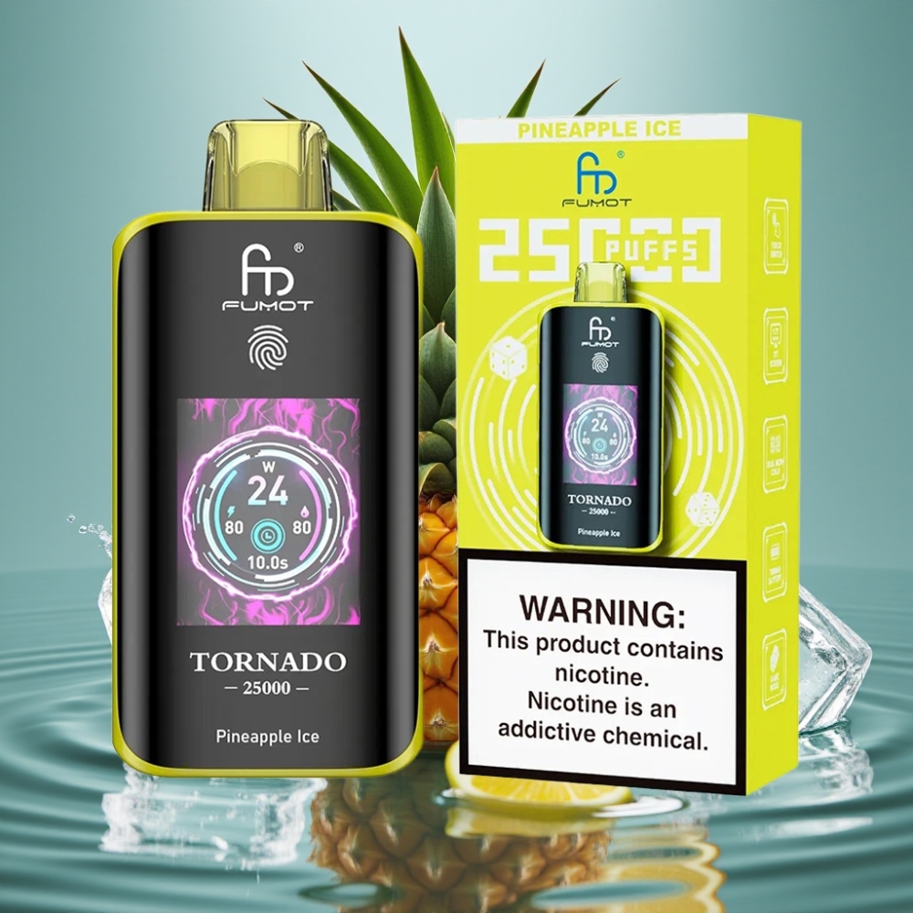 Fumot Tornado HD Screen 25000 Puffs 20ml Pineapple Ice