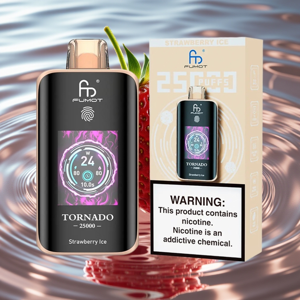 Fumot Tornado HD Screen 25000 Puffs 20ml Strawberry Ice