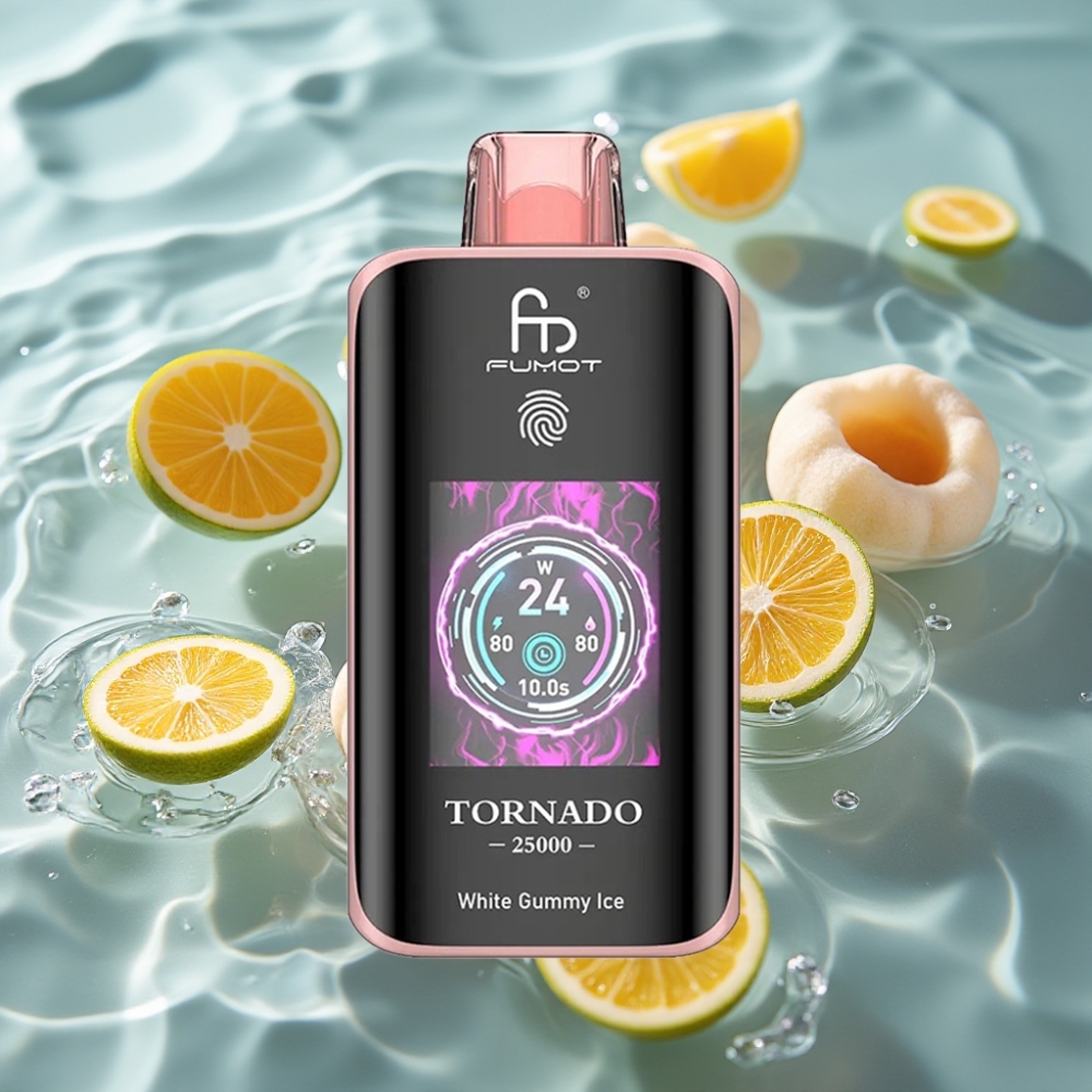 Fumot Tornado HD Screen 25000 Puffs 20ml White Gummy Ice