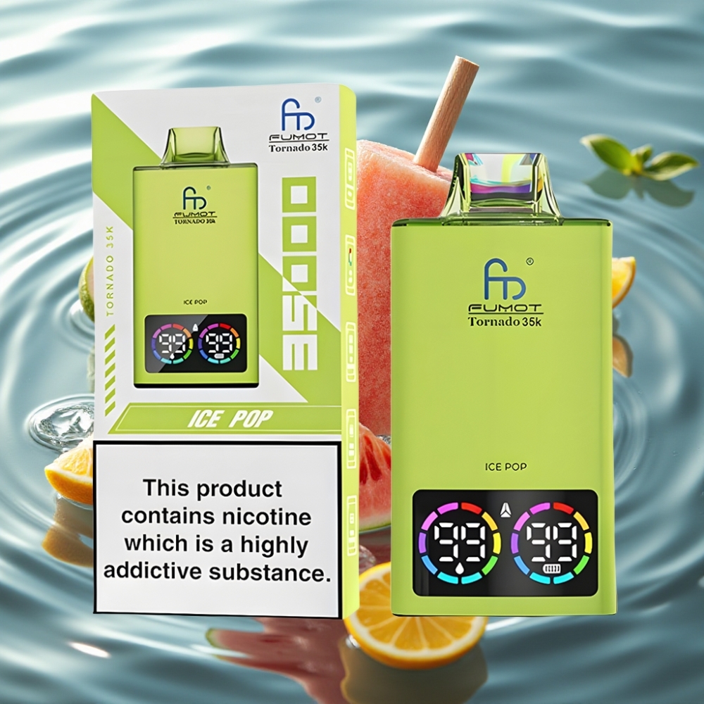 Fumot Tornado 35K Disposable Vape with Dual Mesh Coil & 35000 Puffs Ice Pop