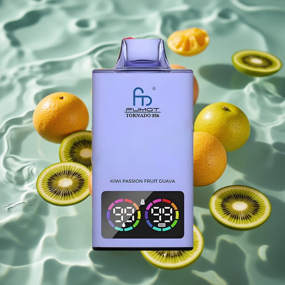 Fumot Tornado 35K Disposable Vape with Dual Mesh Coil & 35000 Puffs Kiwi Passion Fruit Guava