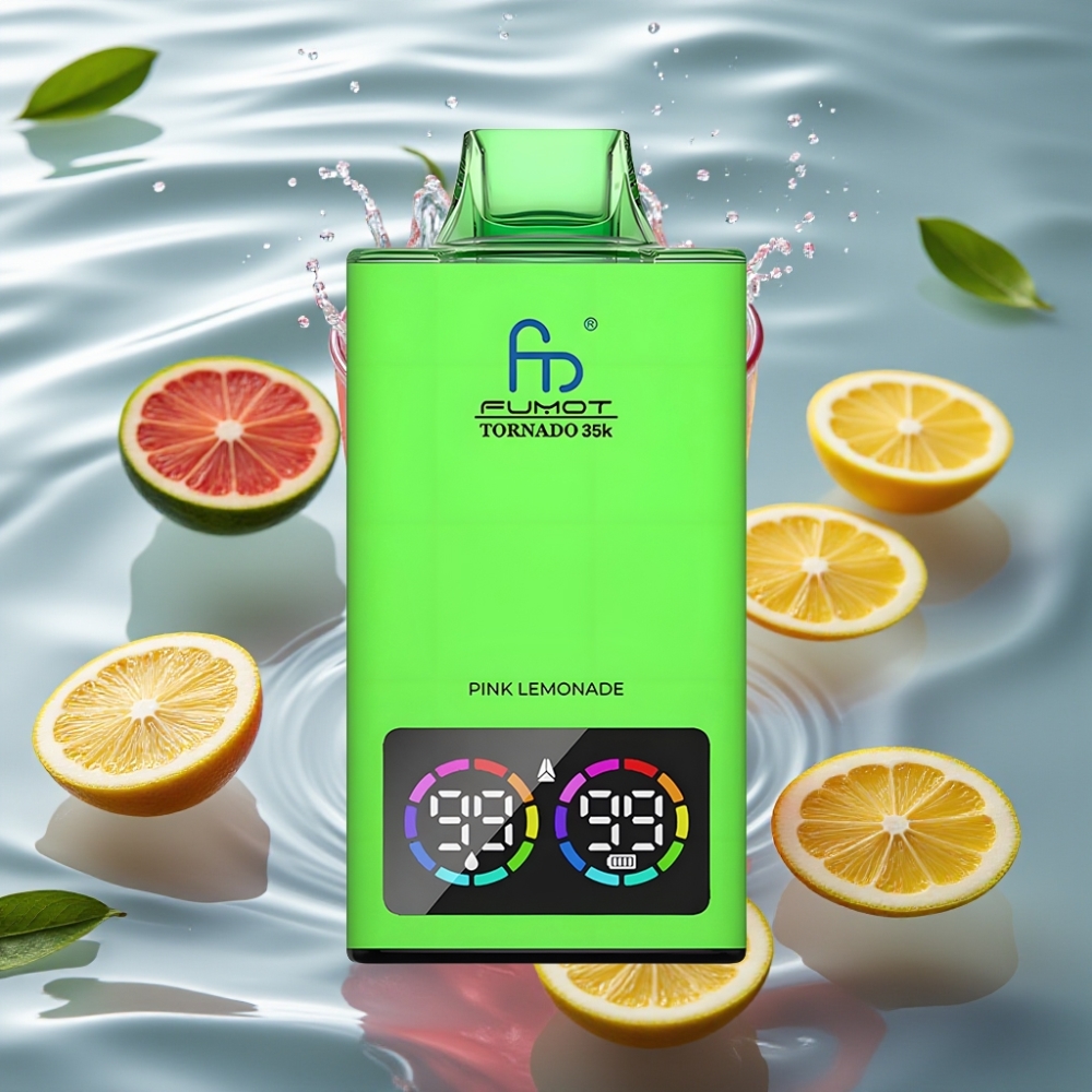 Fumot Tornado 35K Disposable Vape with Dual Mesh Coil & 35000 Puffs Pink Lemonade