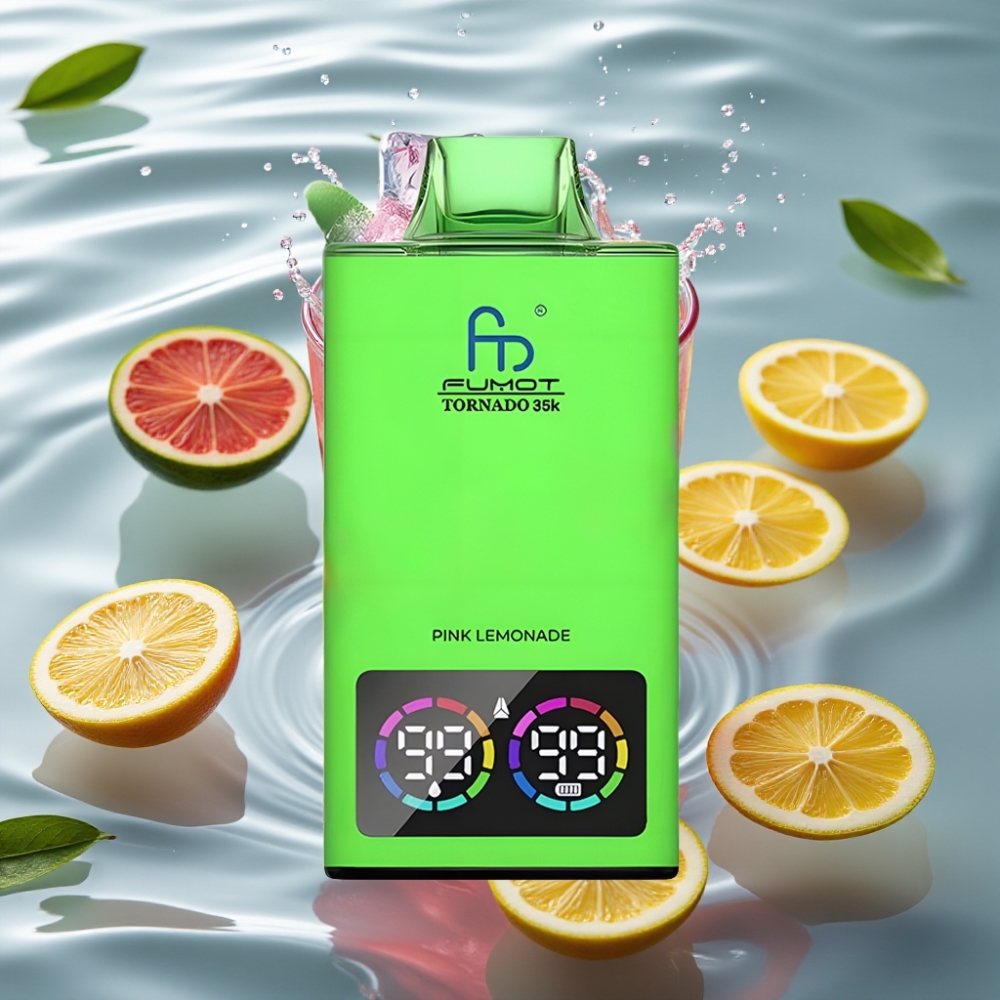 Fumot Tornado 35K Disposable Vape with Dual Mesh Coil & 35000 Puffs Pink Lemonade
