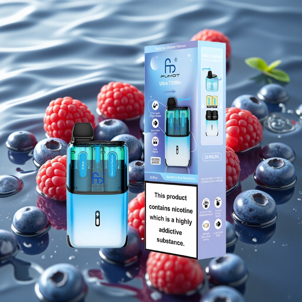 Fumot Ultra T32000 24ml 800mAh Type-C Disposable Vape Dr Blue - Blueberry Sour Raspberry