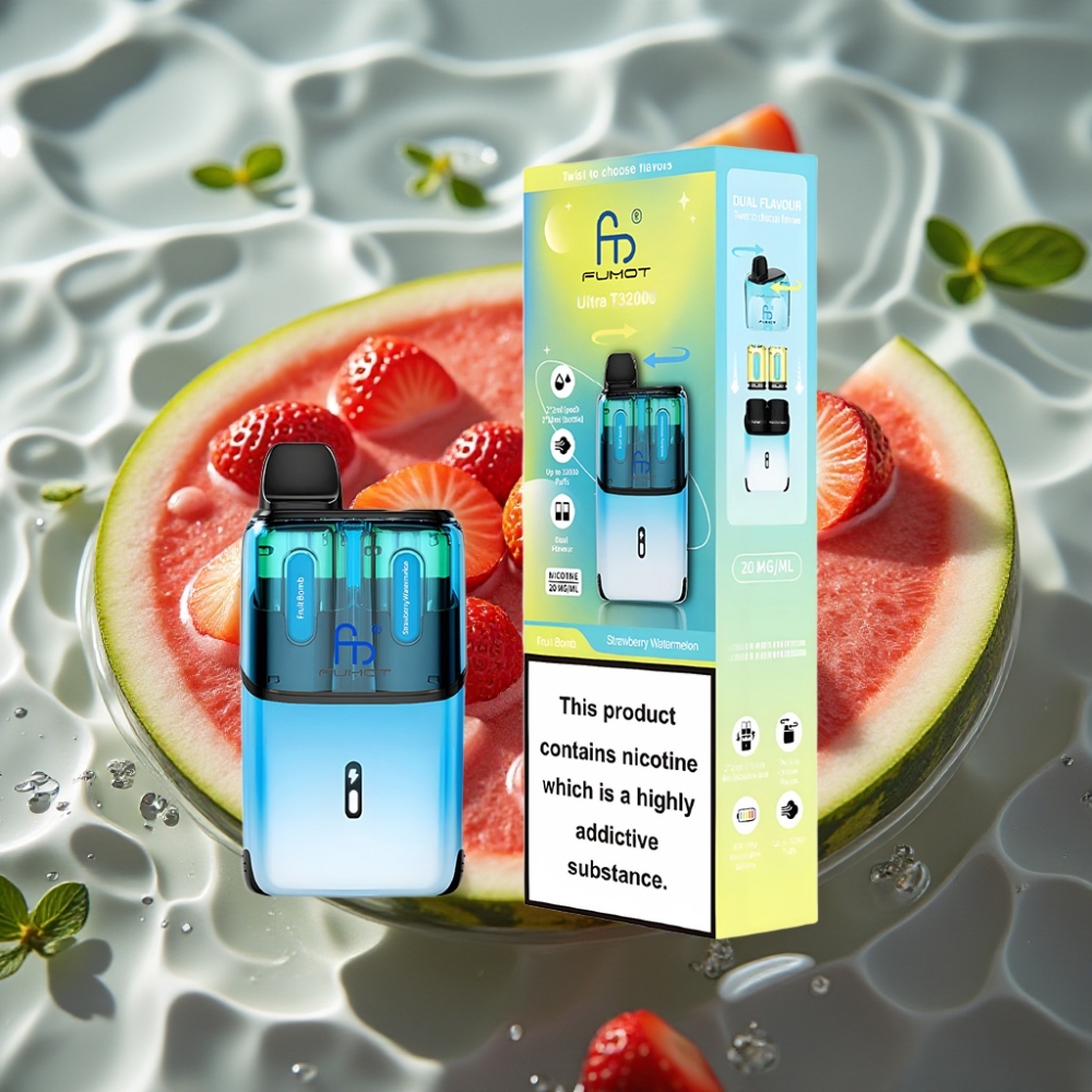 Fumot Ultra T32000 24ml 800mAh Type-C Disposable Vape Fruit Bomb -Strawberry Watermelon